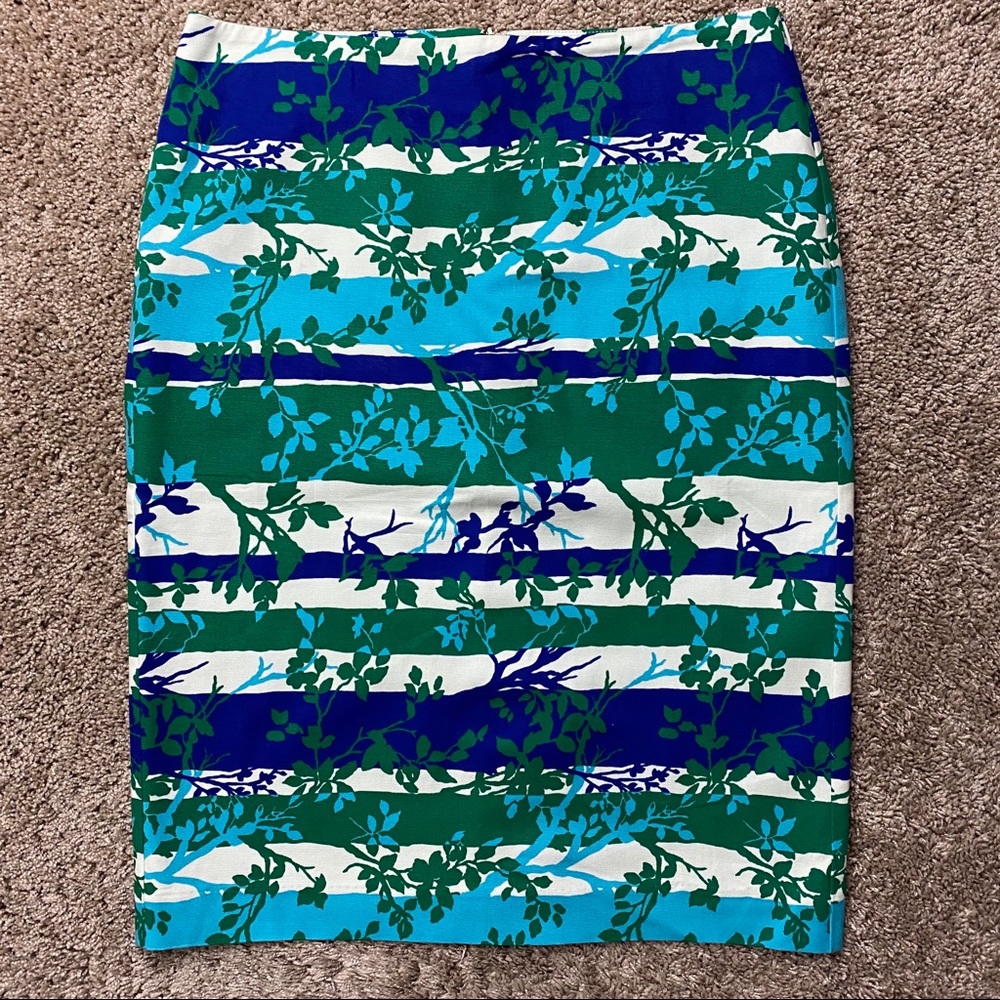 NEW Talbots Striped Print Pencil Skirt Sz 8